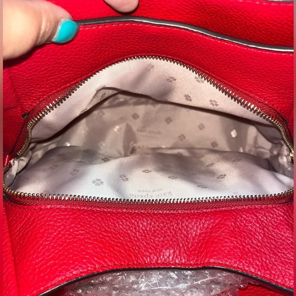 Kate Spade New York Hailey Medium Red Leather Shoulder Bag